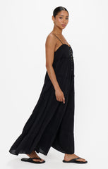 Gracie Midi Dress ~ Black Voile