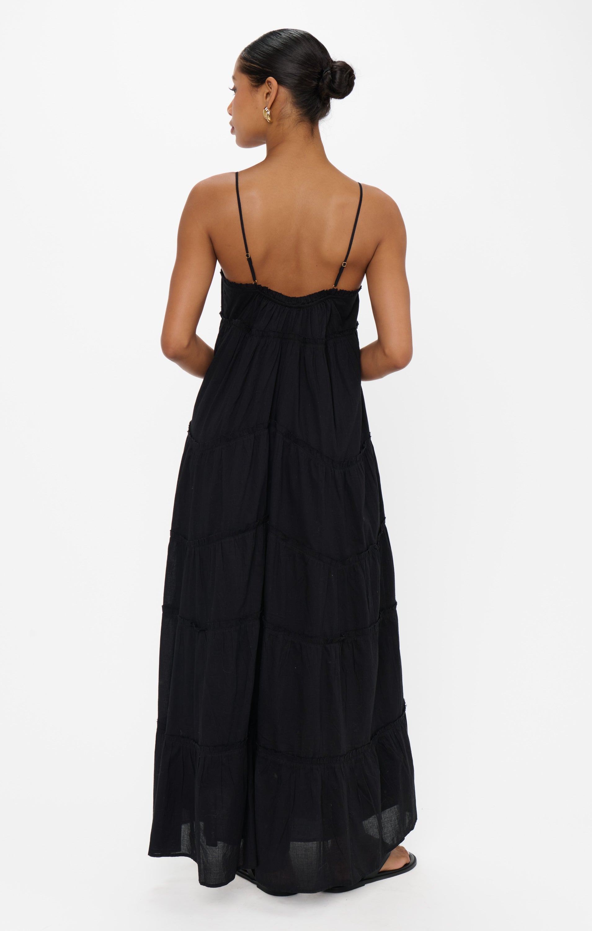 Gracie Midi Dress ~ Black Voile