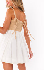 Sun Deck Mini Dress ~ White Voile With Twisted Rope