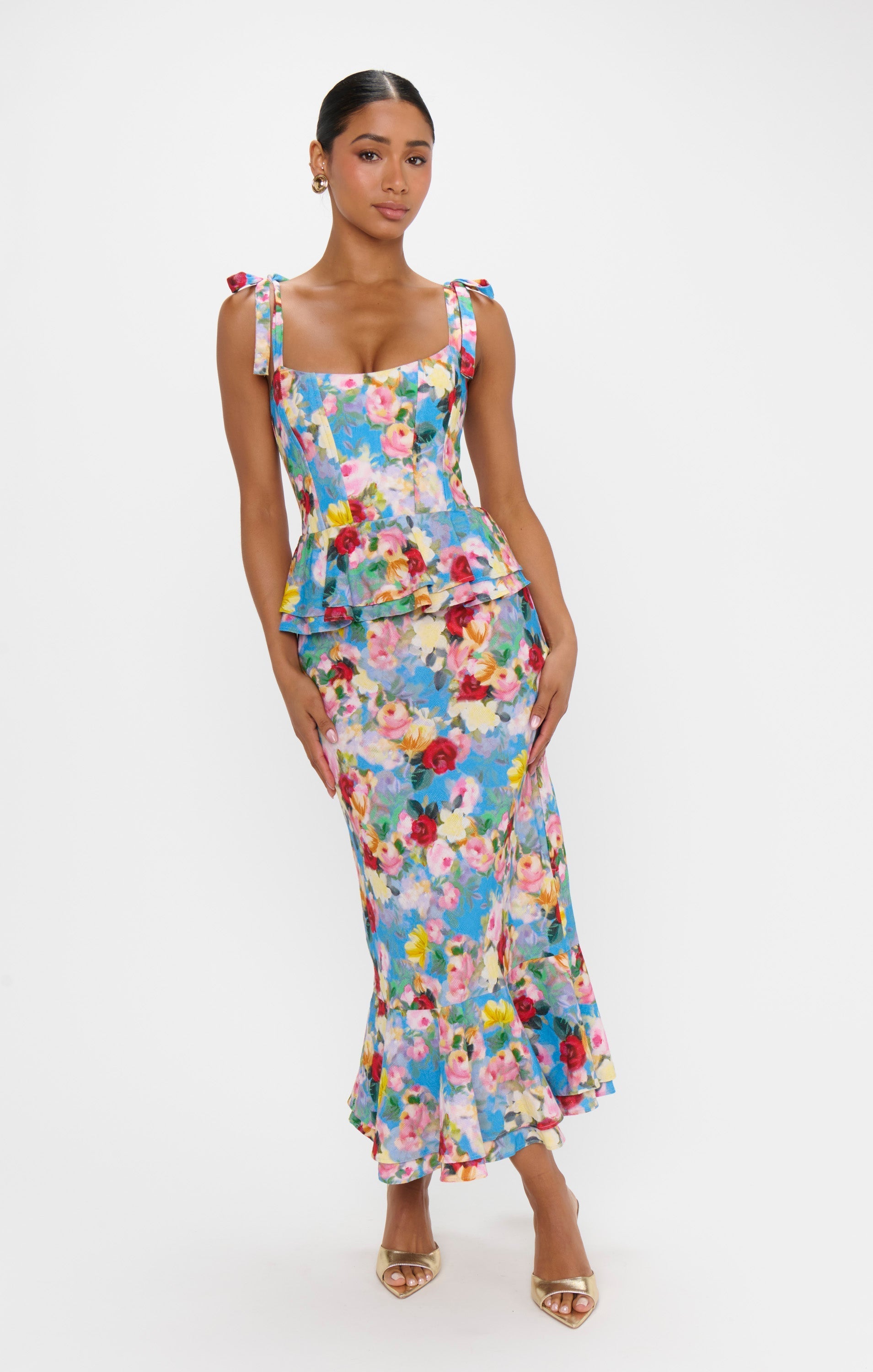 Pauline Peplum Dress ~ Blissful Garden Gala