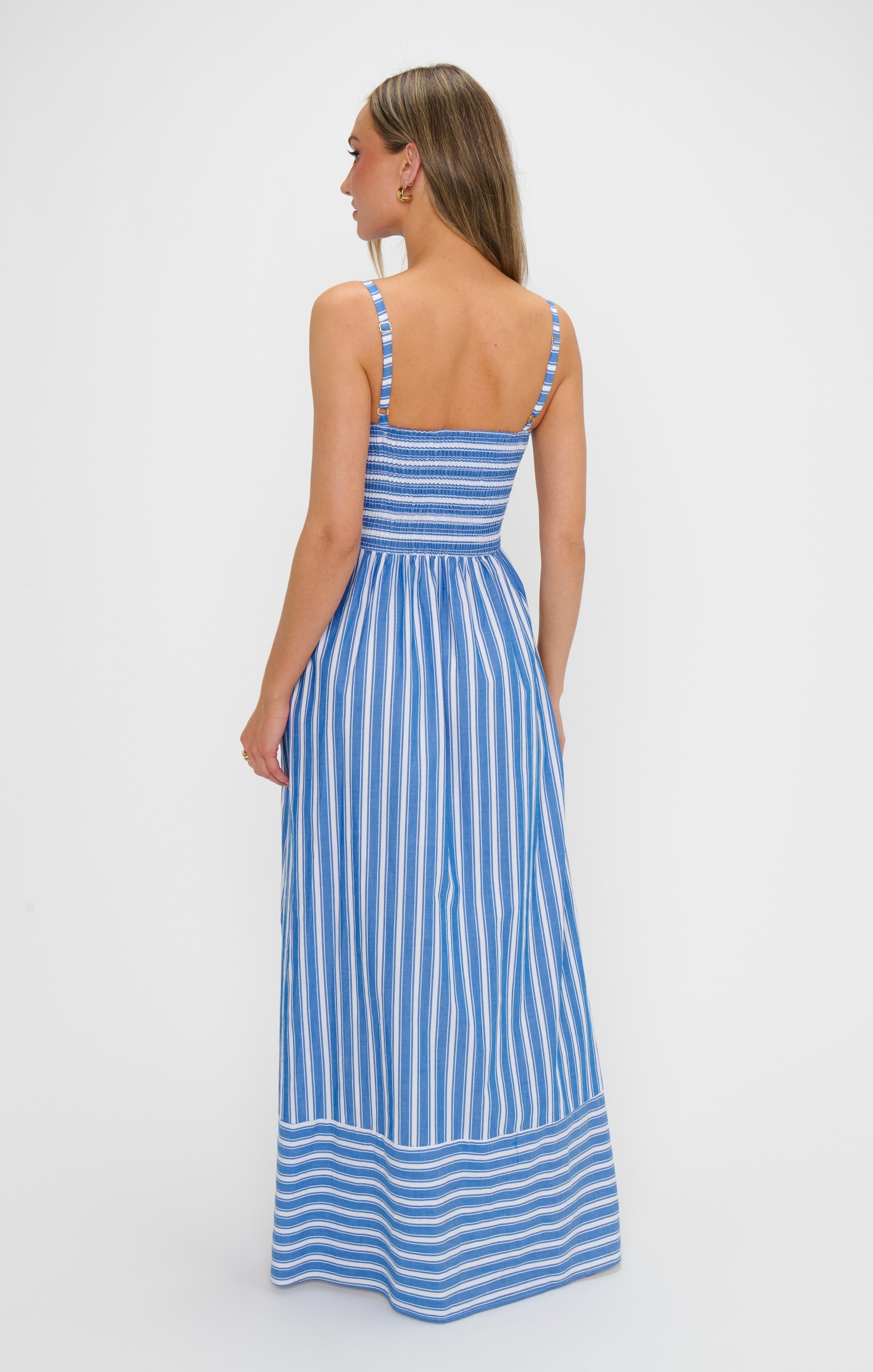 Dixie Maxi Dress ~ Coastal Blue Stripe