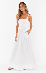 Dixie Maxi Dress ~ White Poplin