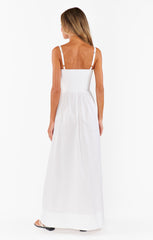 Dixie Maxi Dress ~ White Poplin