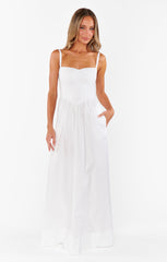 Dixie Maxi Dress ~ White Poplin