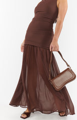 Aria Maxi Dress ~ Chocolate Stretch Chiffon