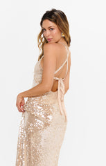 Anderson Maxi Dress ~ Champagne Shimmery Sequins