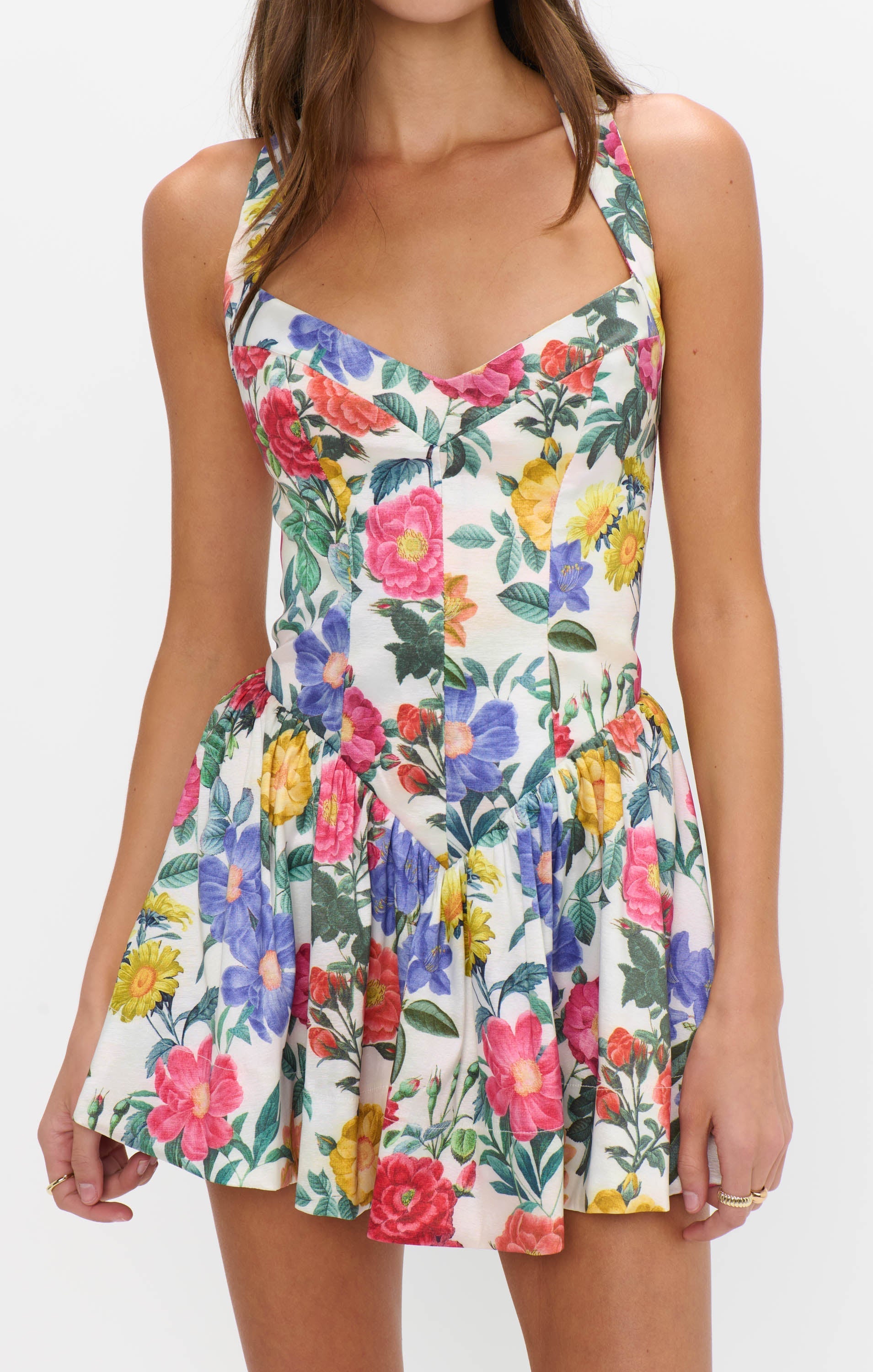 Abigail Mini Dress ~ Charm Peony White Taffeta