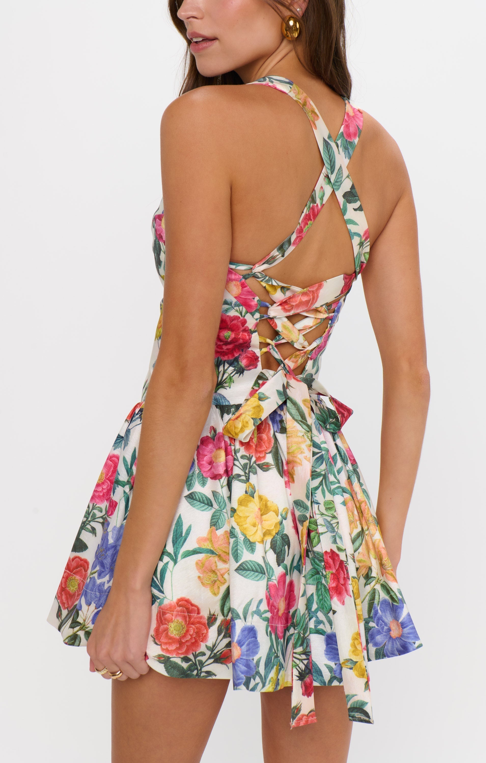 Abigail Mini Dress ~ Charm Peony White Taffeta