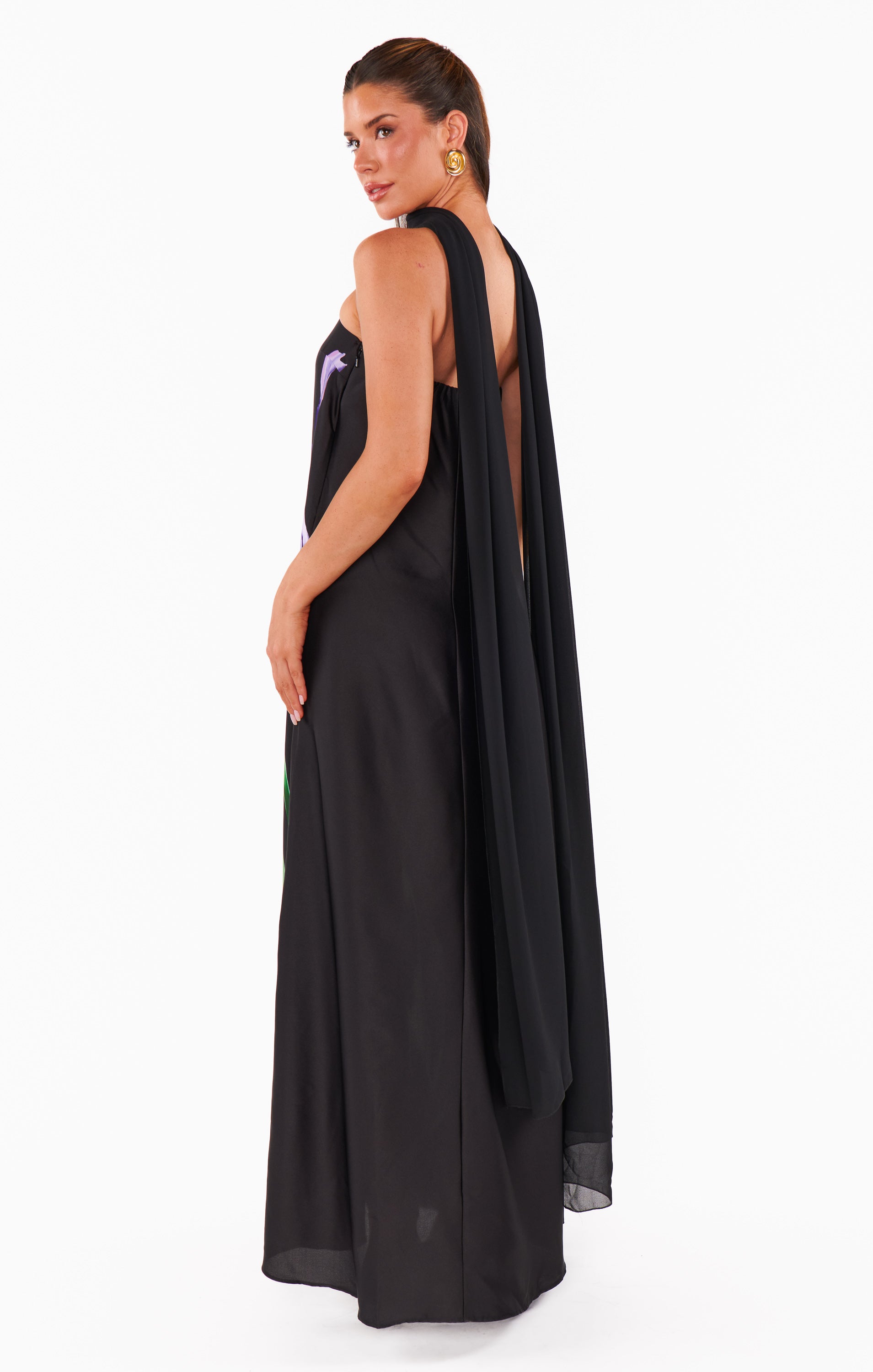 Renee Maxi Dress ~ Wild Iris Luxe Satin