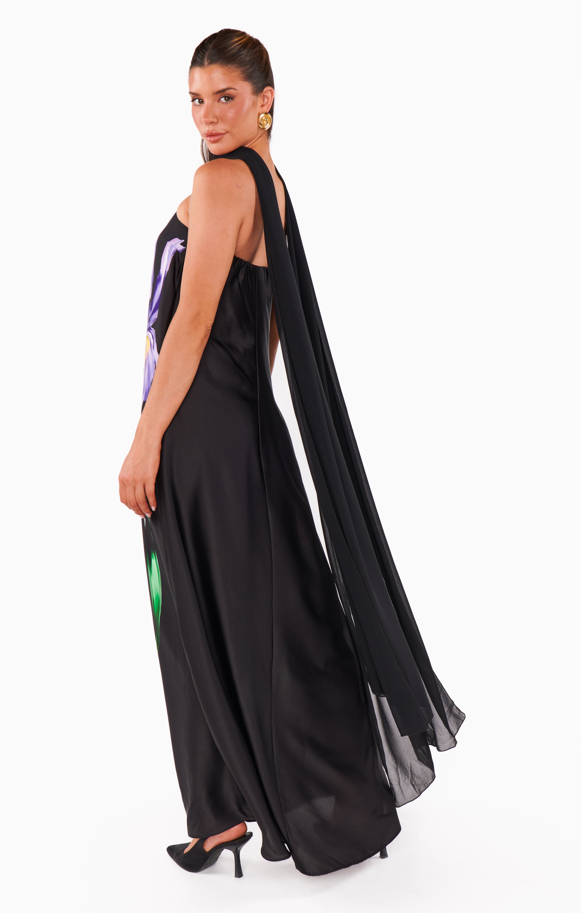 Renee Maxi Dress ~ Wild Iris Luxe Satin