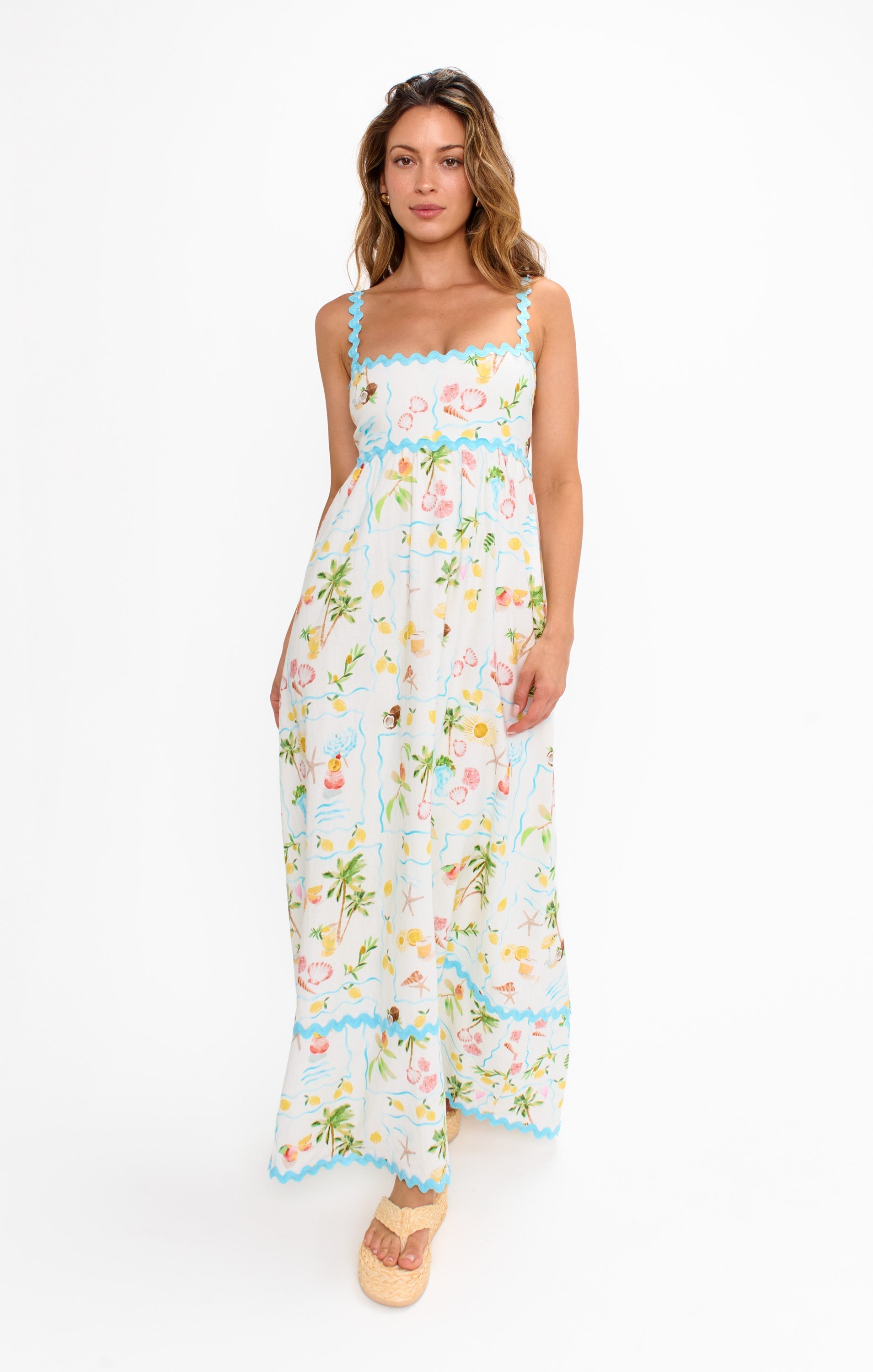 Getaway Maxi Dress ~ Seaside Treasures Blue Scallop