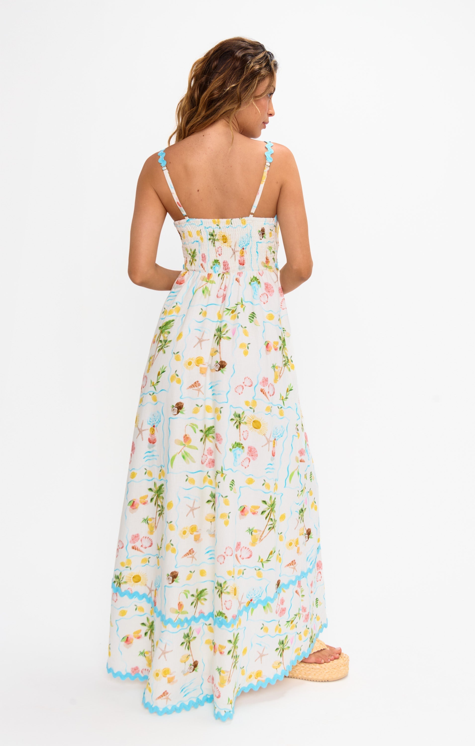Getaway Maxi Dress ~ Seaside Treasures Blue Scallop