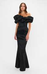 Major Drama Maxi Dress ~ Black Taffeta