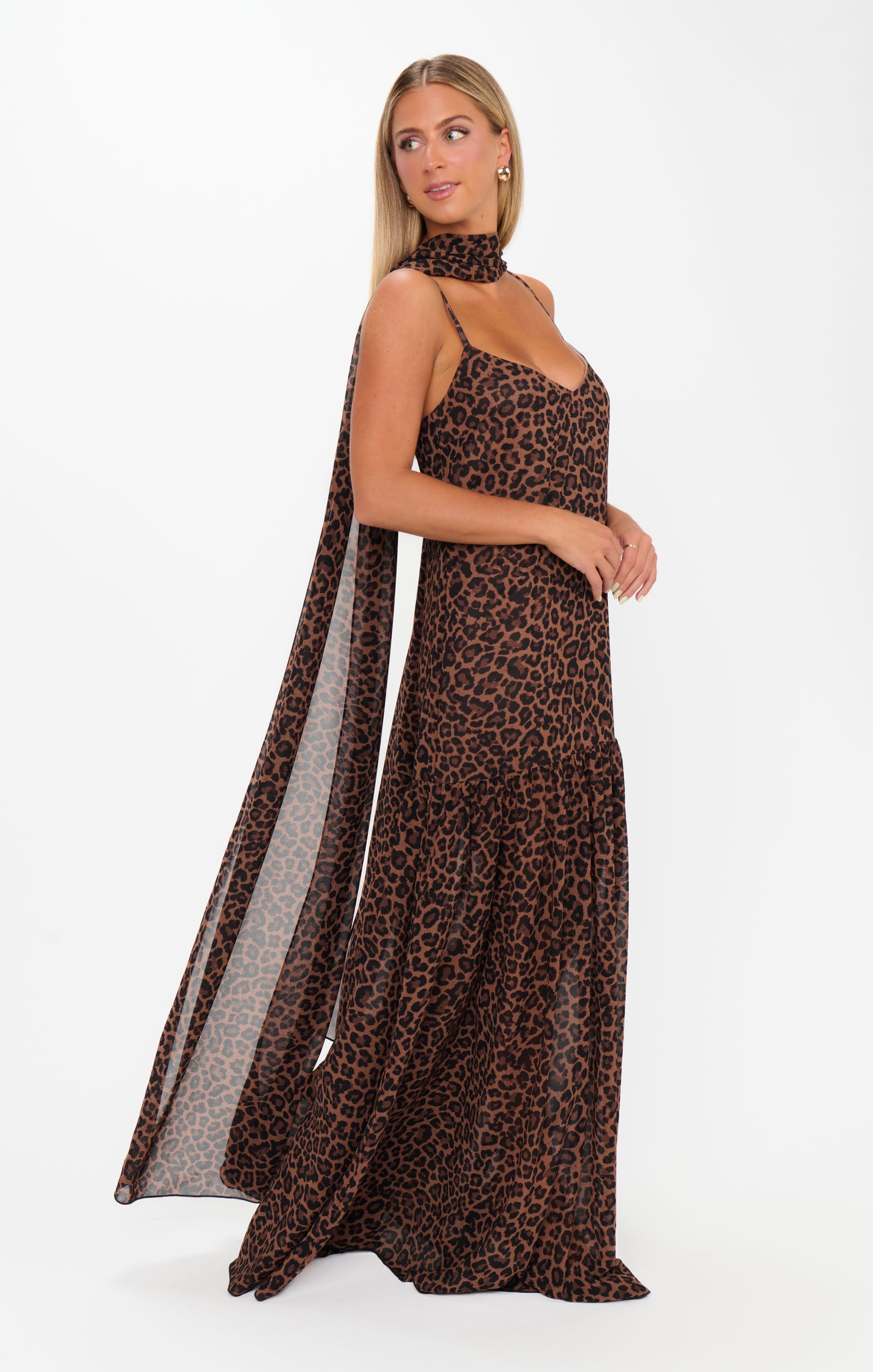 Dalia Maxi Dress ~ Leopard Latte
