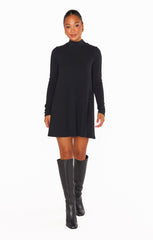 Tammy Turtleneck Dress ~ Winter Rib Black