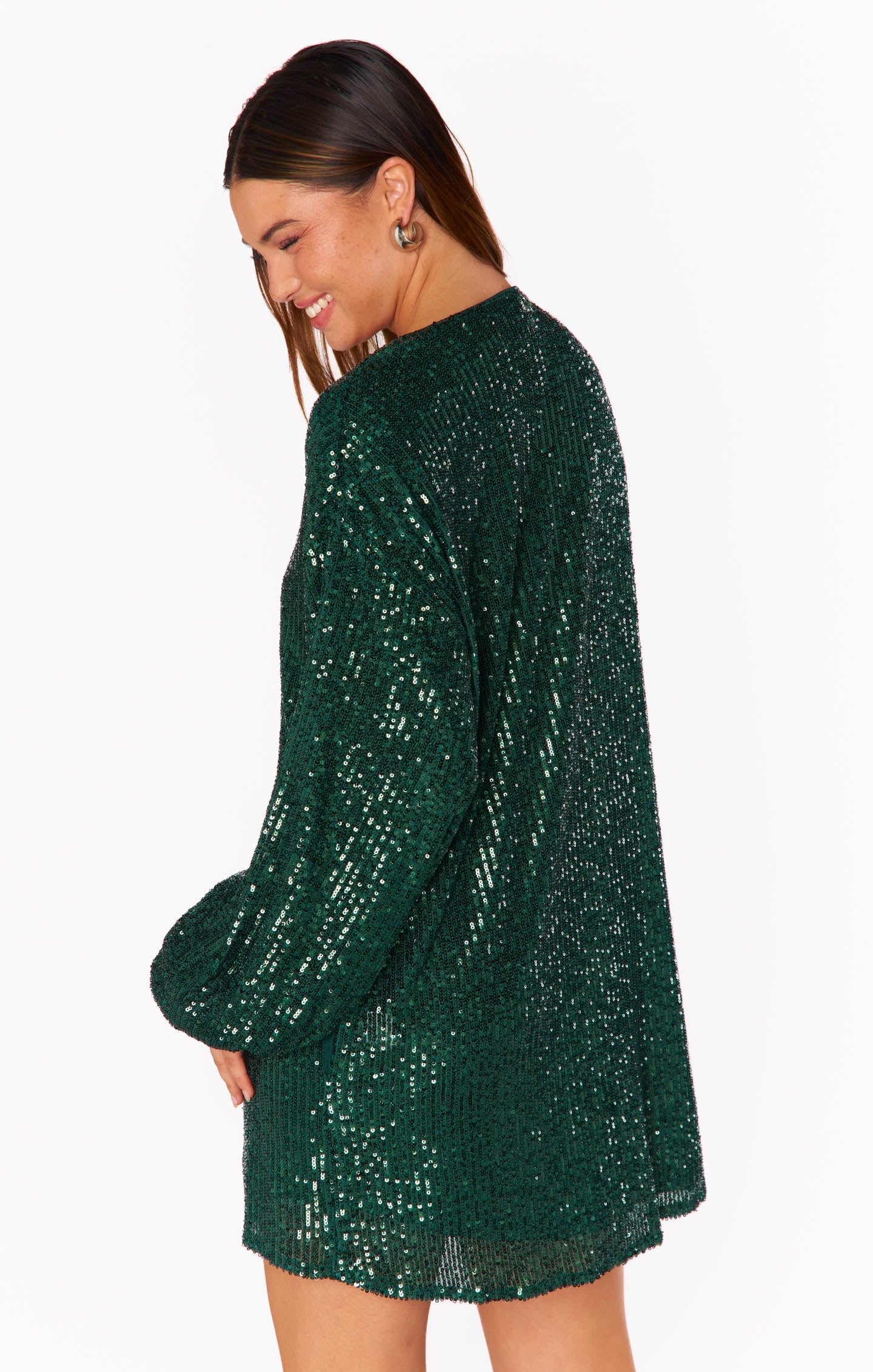 Sure Thing Mini Dress ~ Emerald Sequins