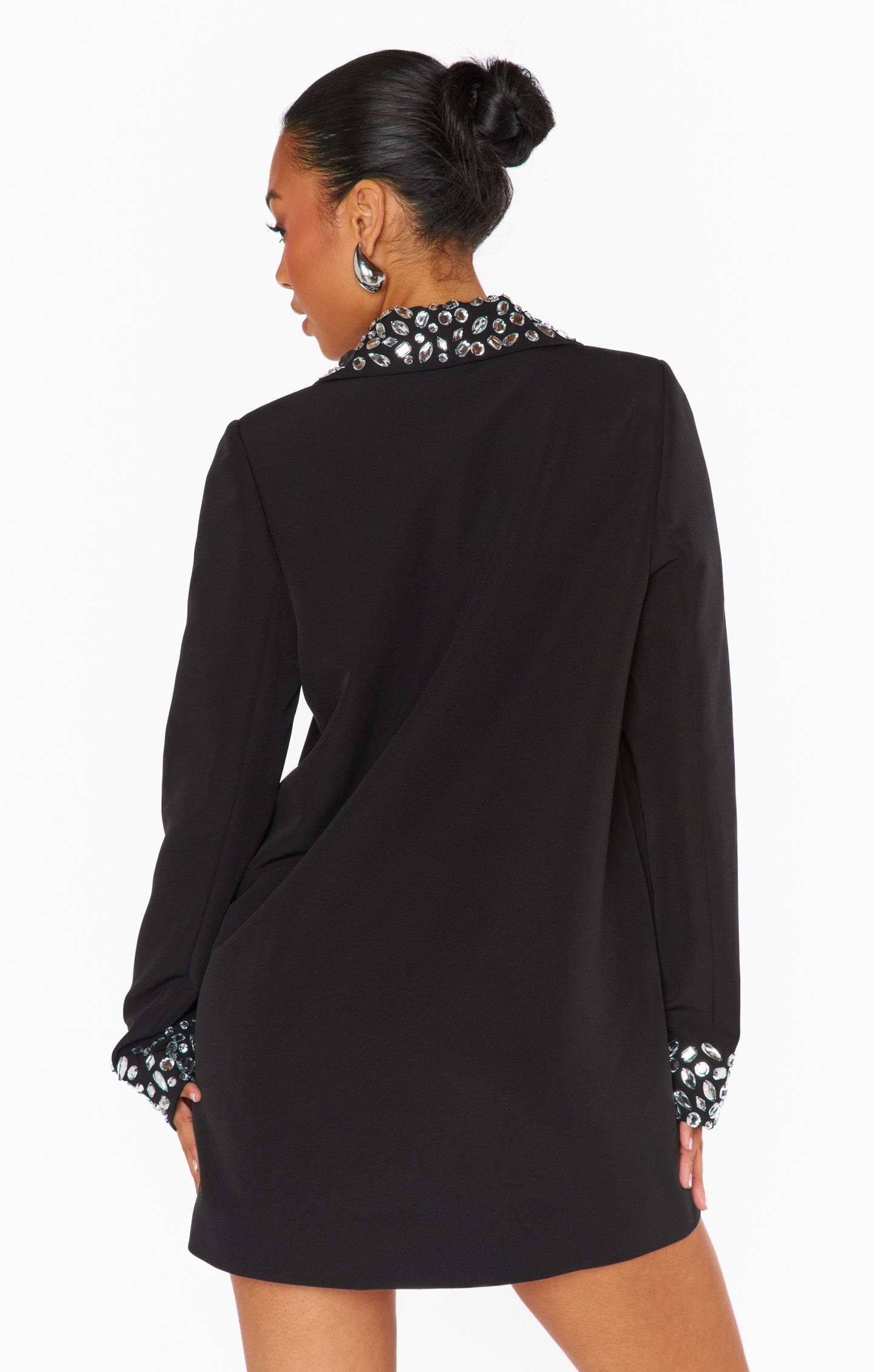 Extra Bling Blazer Dress ~ Jeweled Black Suiting