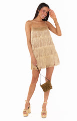Buchanan Mini Dress ~ Gold Rush Fringe