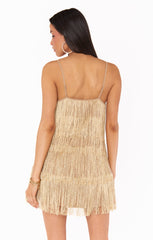 Buchanan Mini Dress ~ Gold Rush Fringe