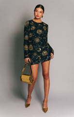 Myth Mini Dress ~ Celestial Sequins Black