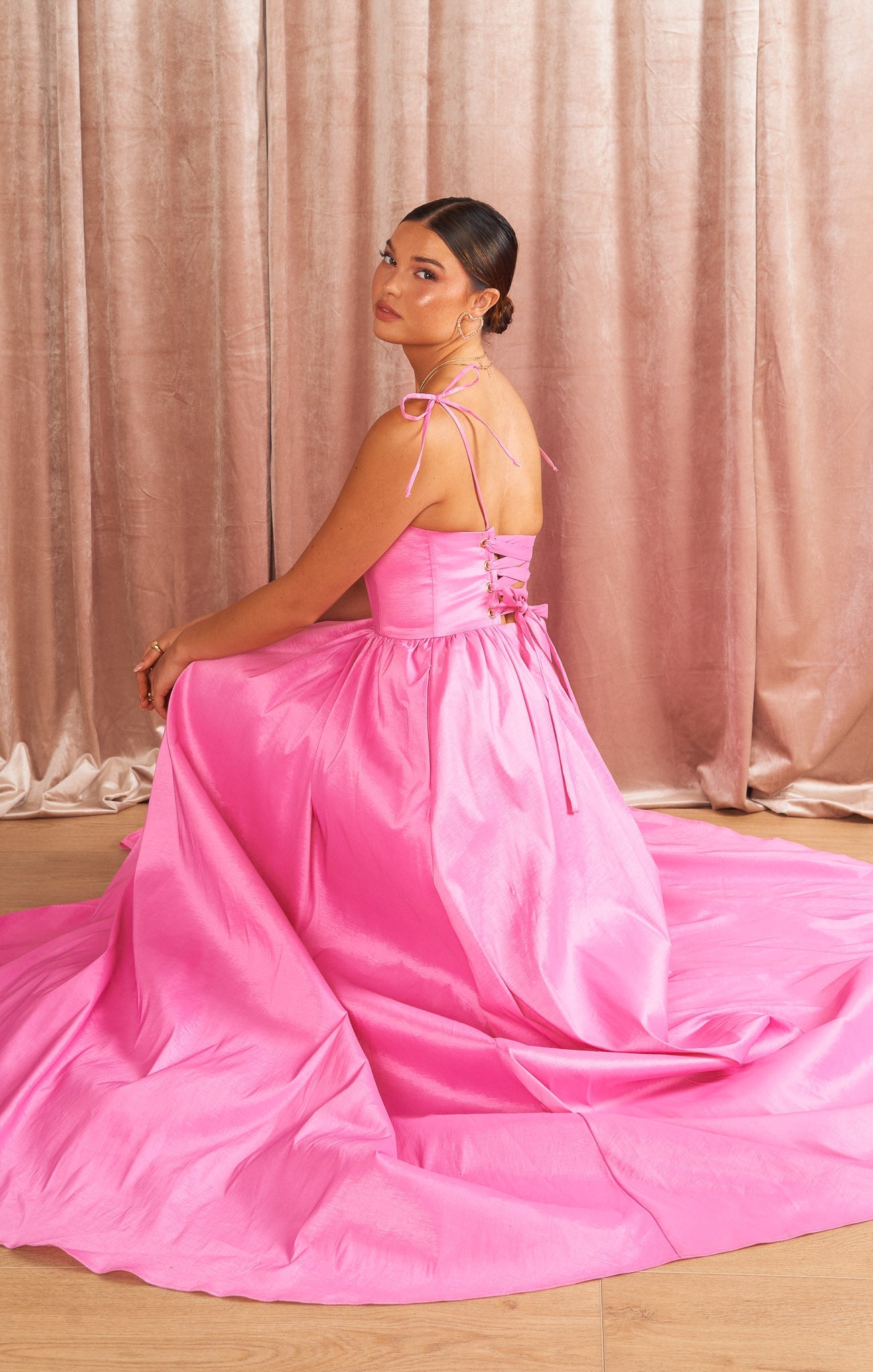 Juliet Maxi Dress ~ Pink Taffeta