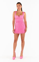 Twilight Mini Dress ~ Pink Beading