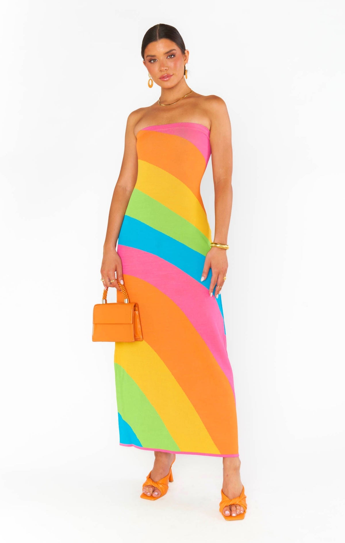 Island Nights Tube Dress ~ Salty Rainbow Stripe Knit