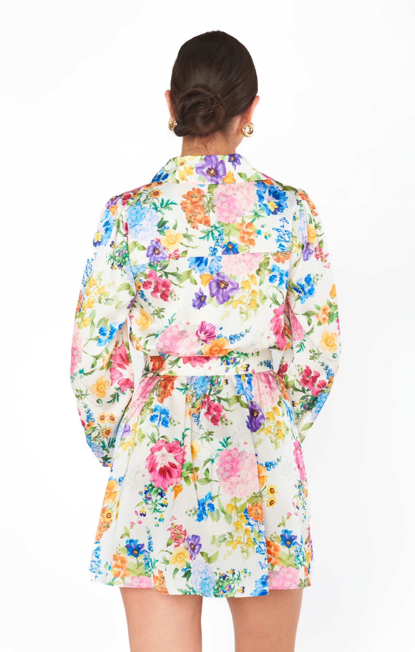 Carrie Collared Dress ~ Ivory Botanical Floral