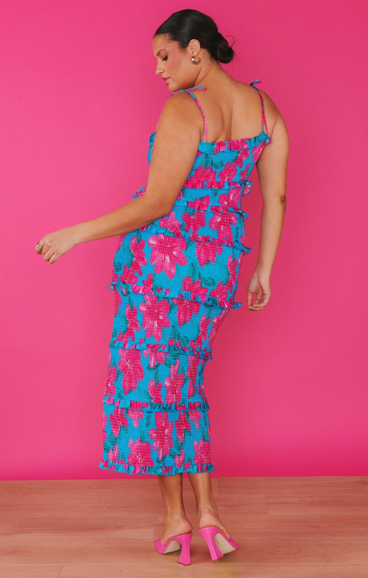 Stella Smocked Dress ~ Garden Party Blue