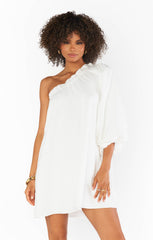 High Volume Mini Dress ~ White Linen