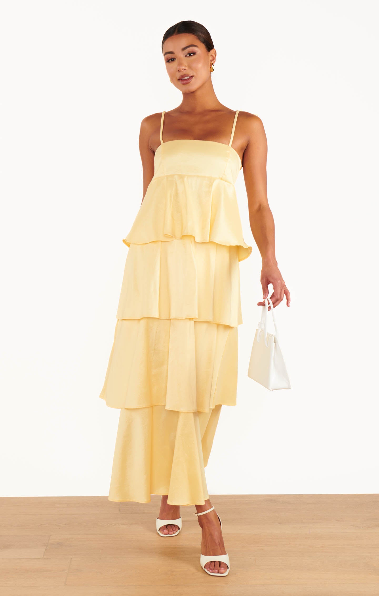 Meet Cute Dress ~ Pale Yellow Taffeta