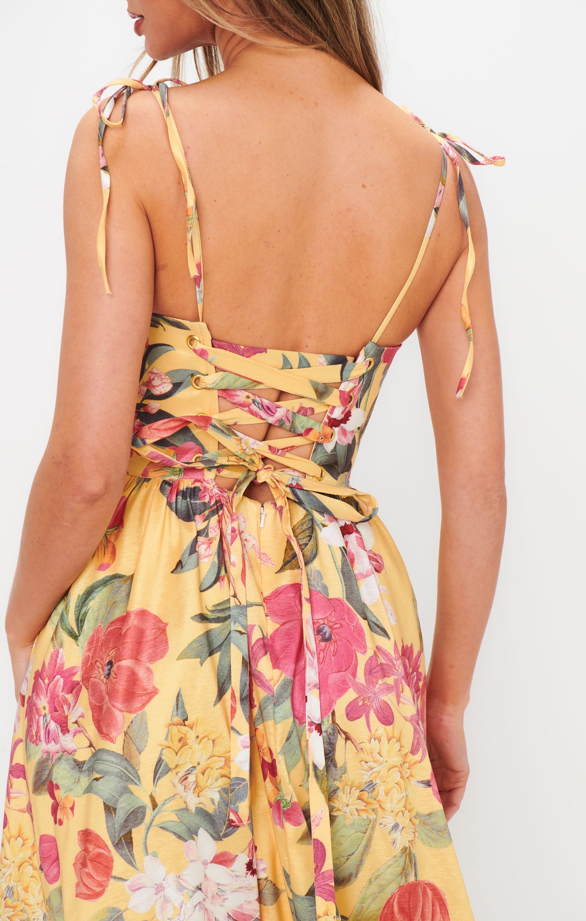 Juliet Maxi Dress ~ Mimosa Floral Taffeta