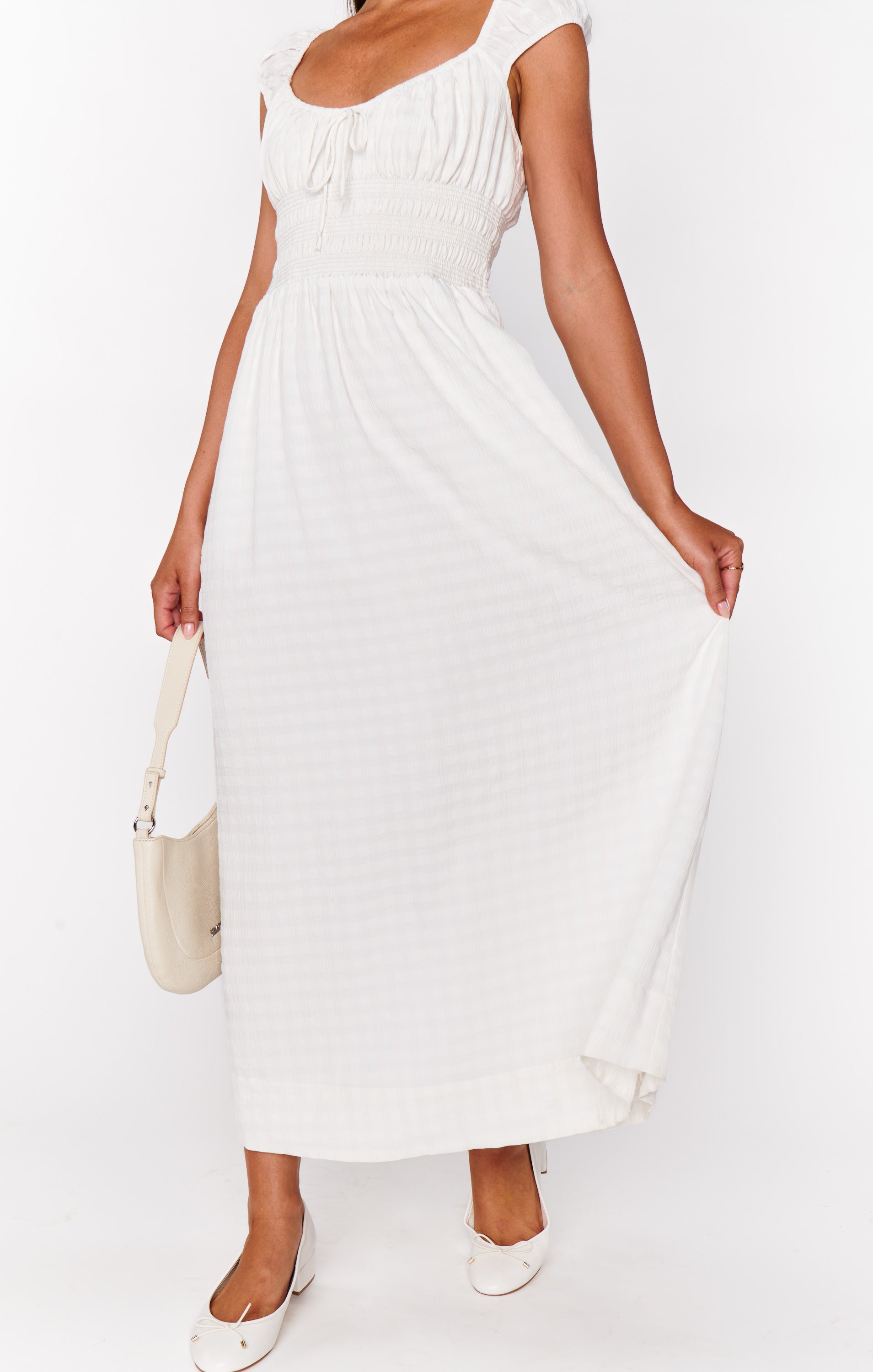 Laura Dress ~ White Cottage Gingham
