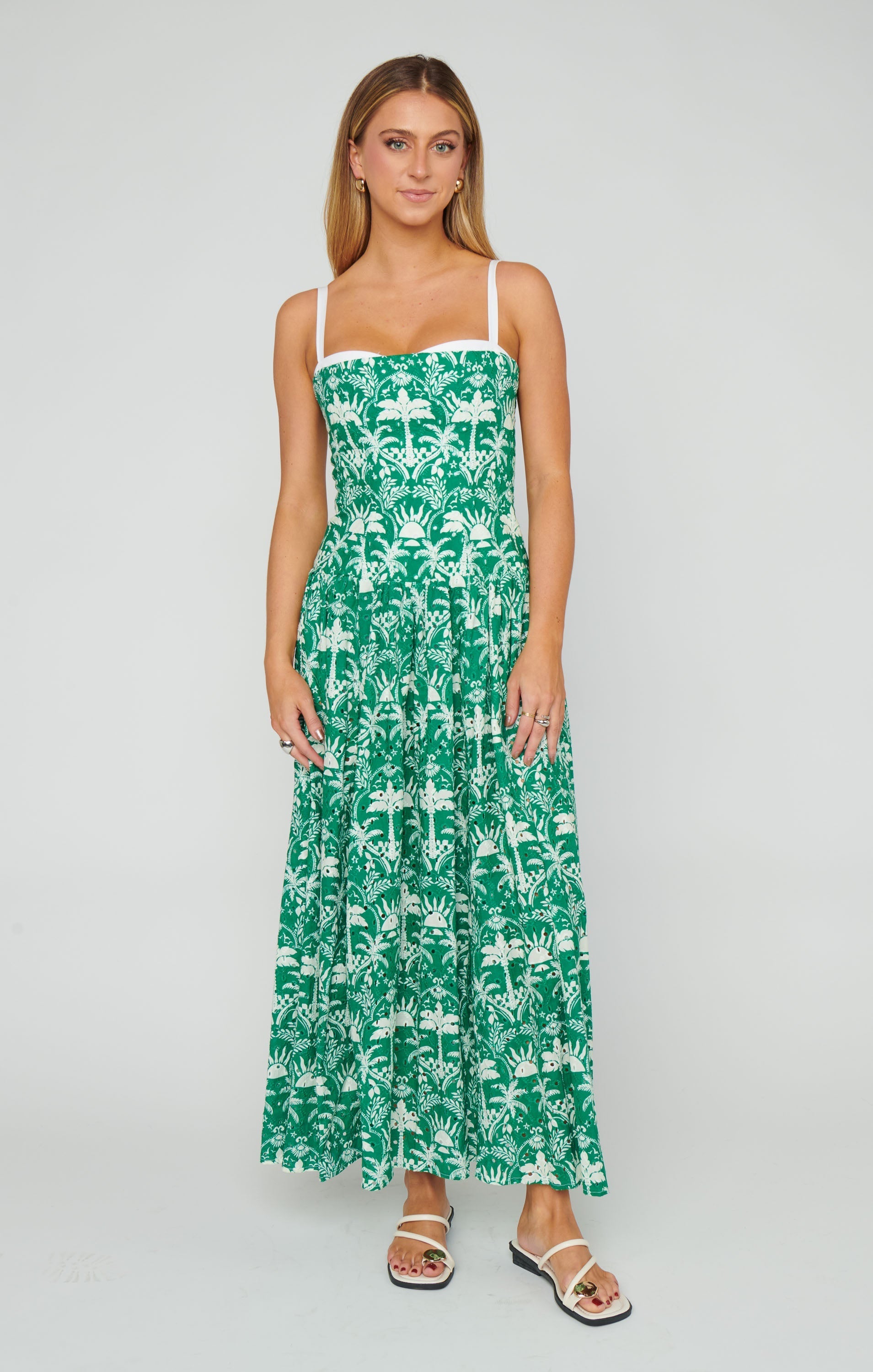 Hepburn Midi Dress ~ Tiki Palms