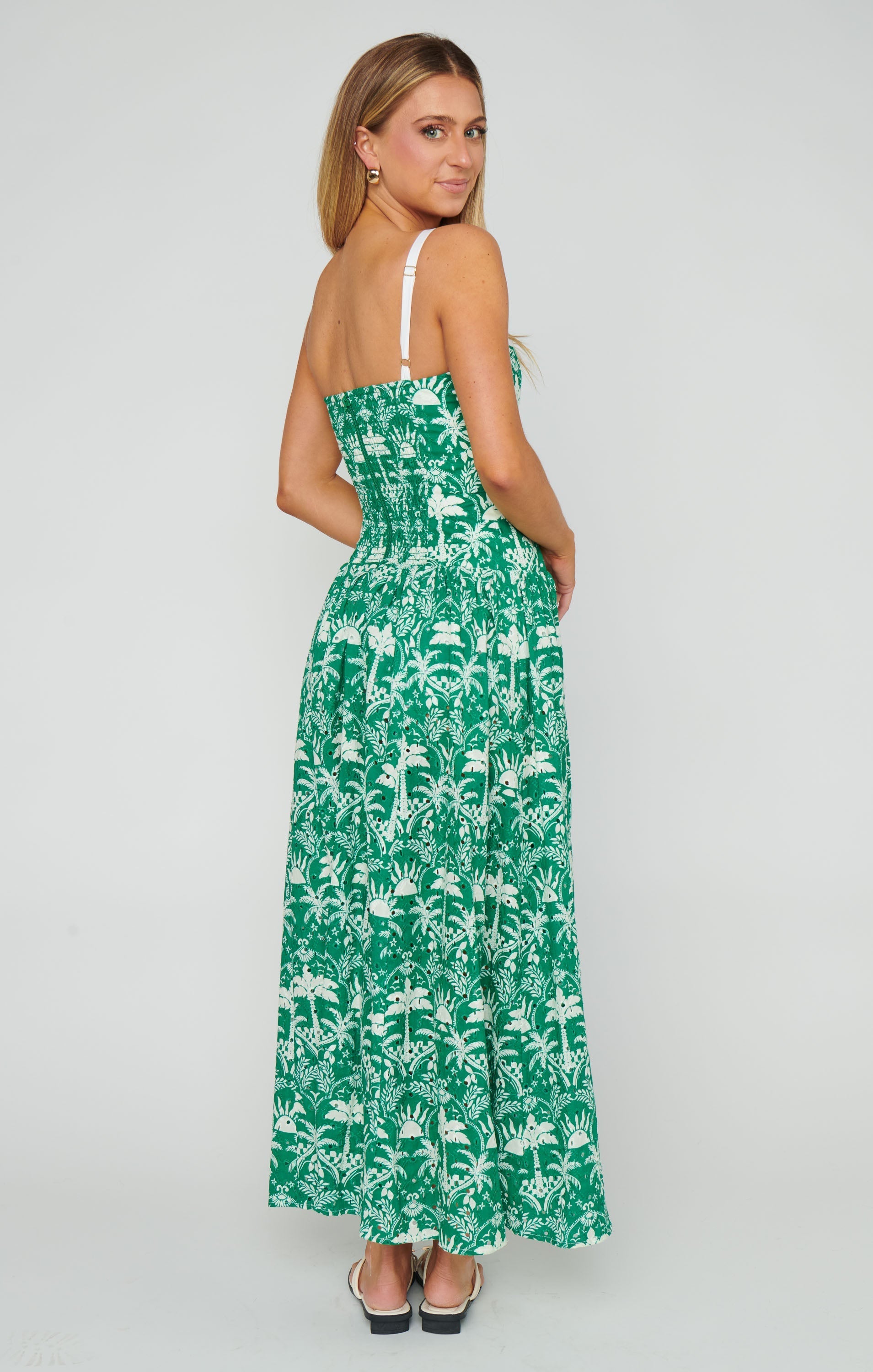 Hepburn Midi Dress ~ Tiki Palms