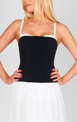 Hepburn Midi Dress ~ Black and White