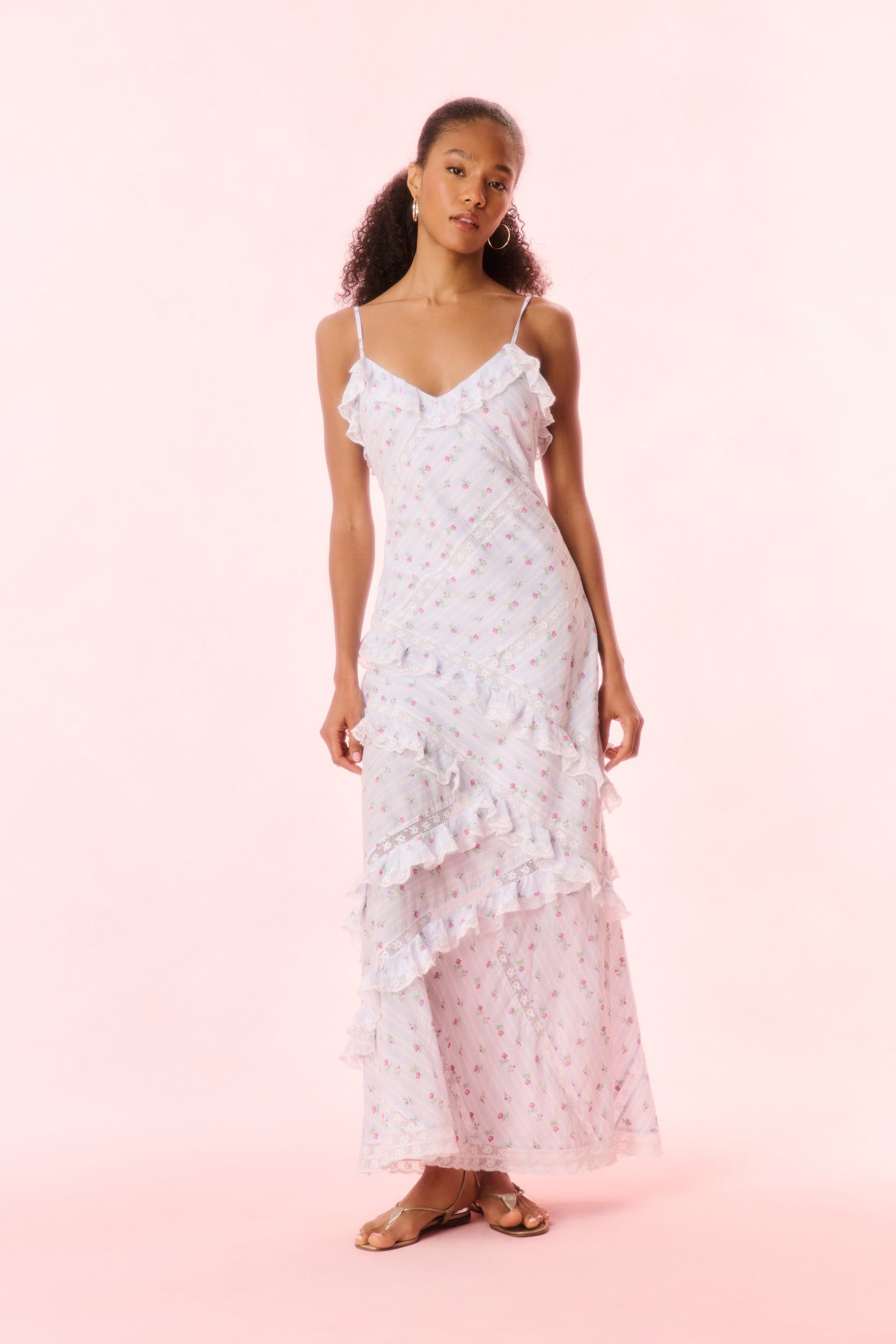 Nocelle Cotton Ruffle Maxi Dress