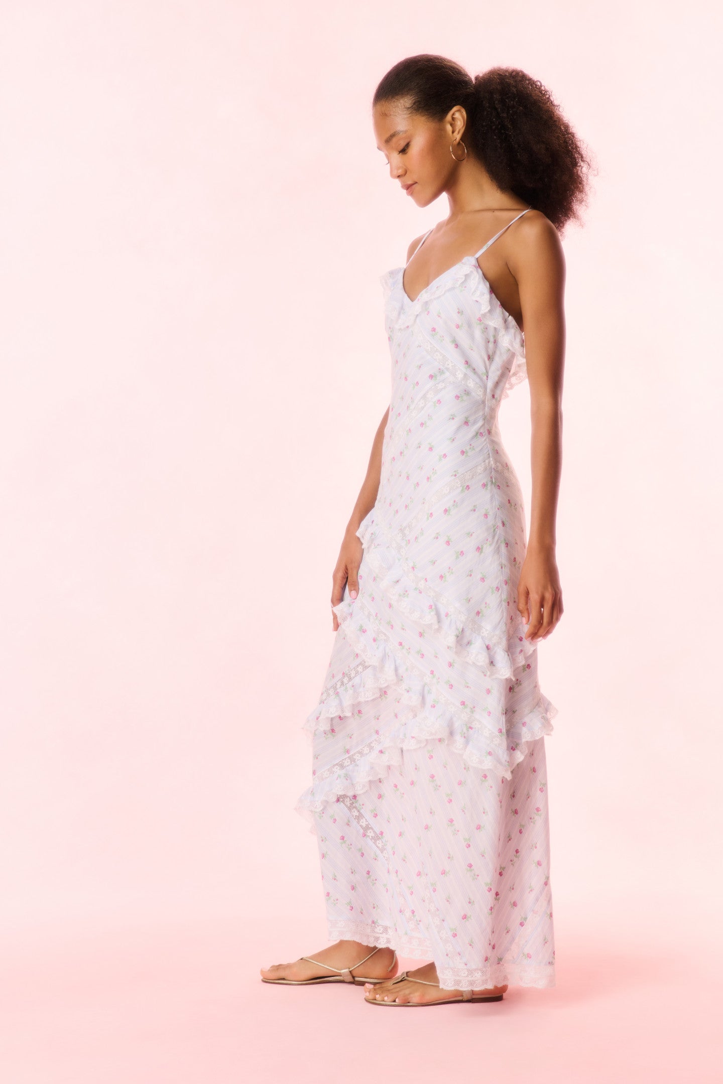 Nocelle Cotton Ruffle Maxi Dress