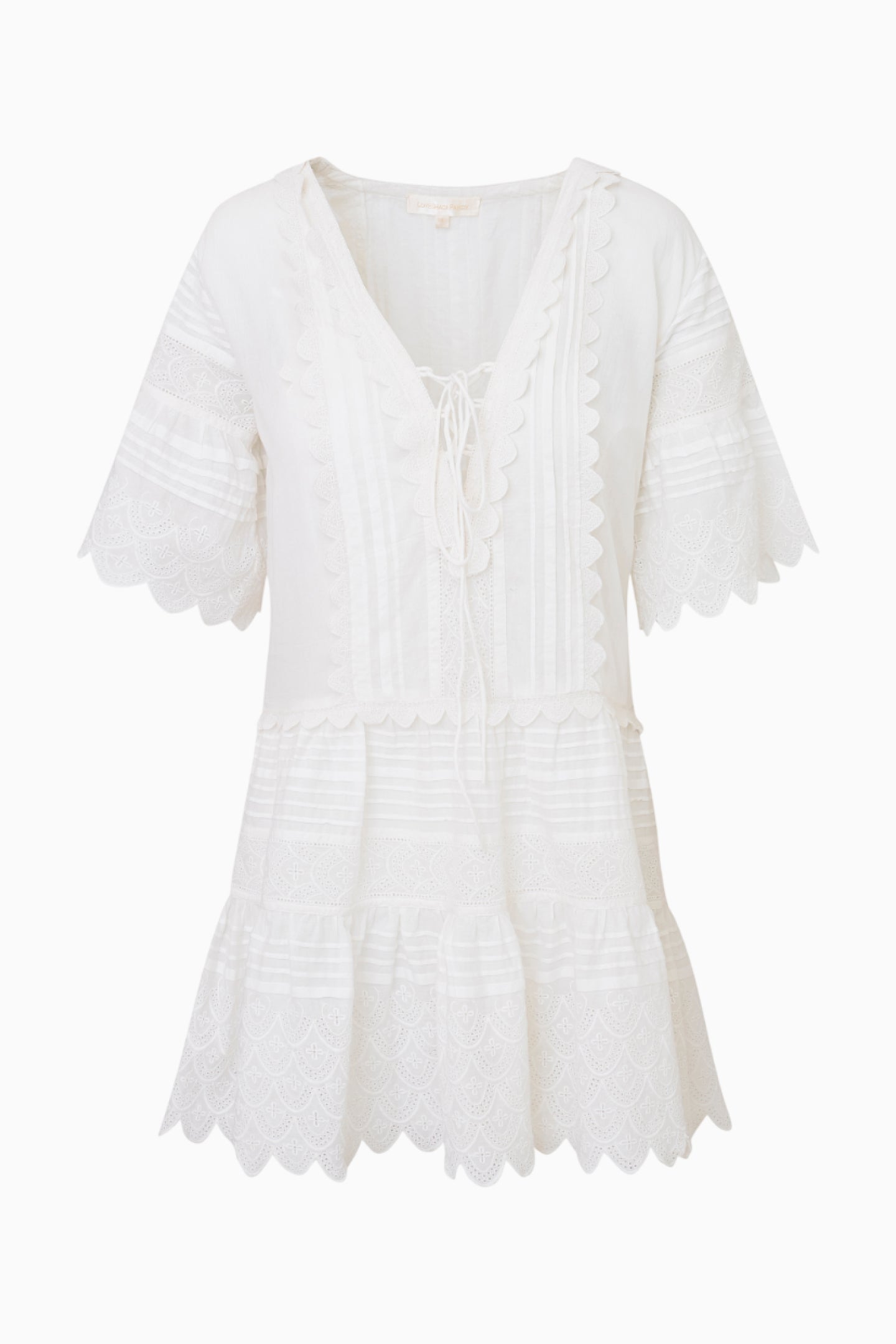 Orcia Cotton Scalloped Mini Dress