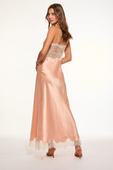 Orianna Silk-Blend Maxi Slip Dress - PECHE