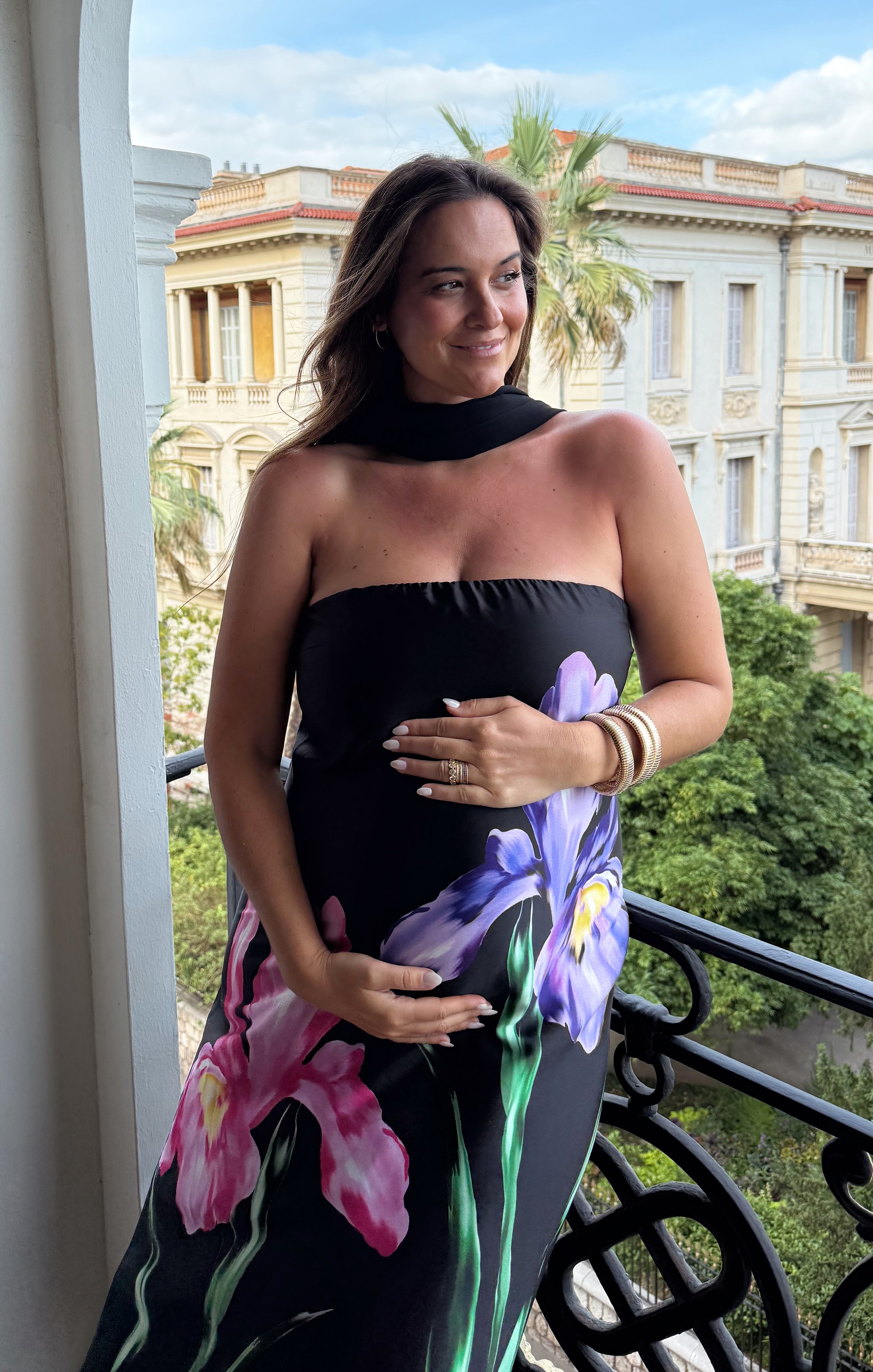 Renee Maxi Dress ~ Wild Iris Luxe Satin