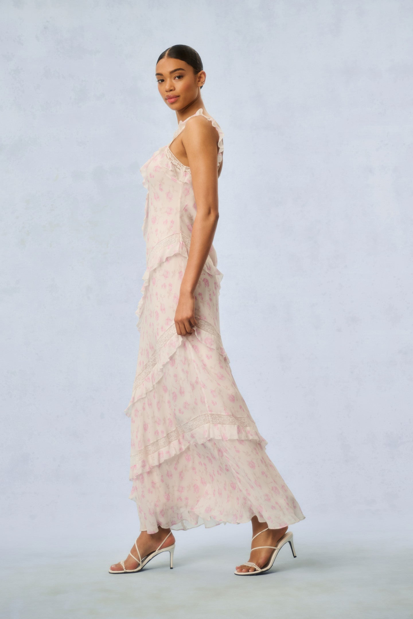 Radiance Fragrance Print Maxi Dress - STERLING DUSK