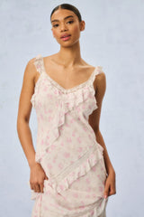 Radiance Fragrance Print Maxi Dress - STERLING DUSK