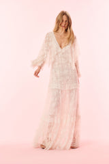 Roylan Lace Mesh Maxi Dress