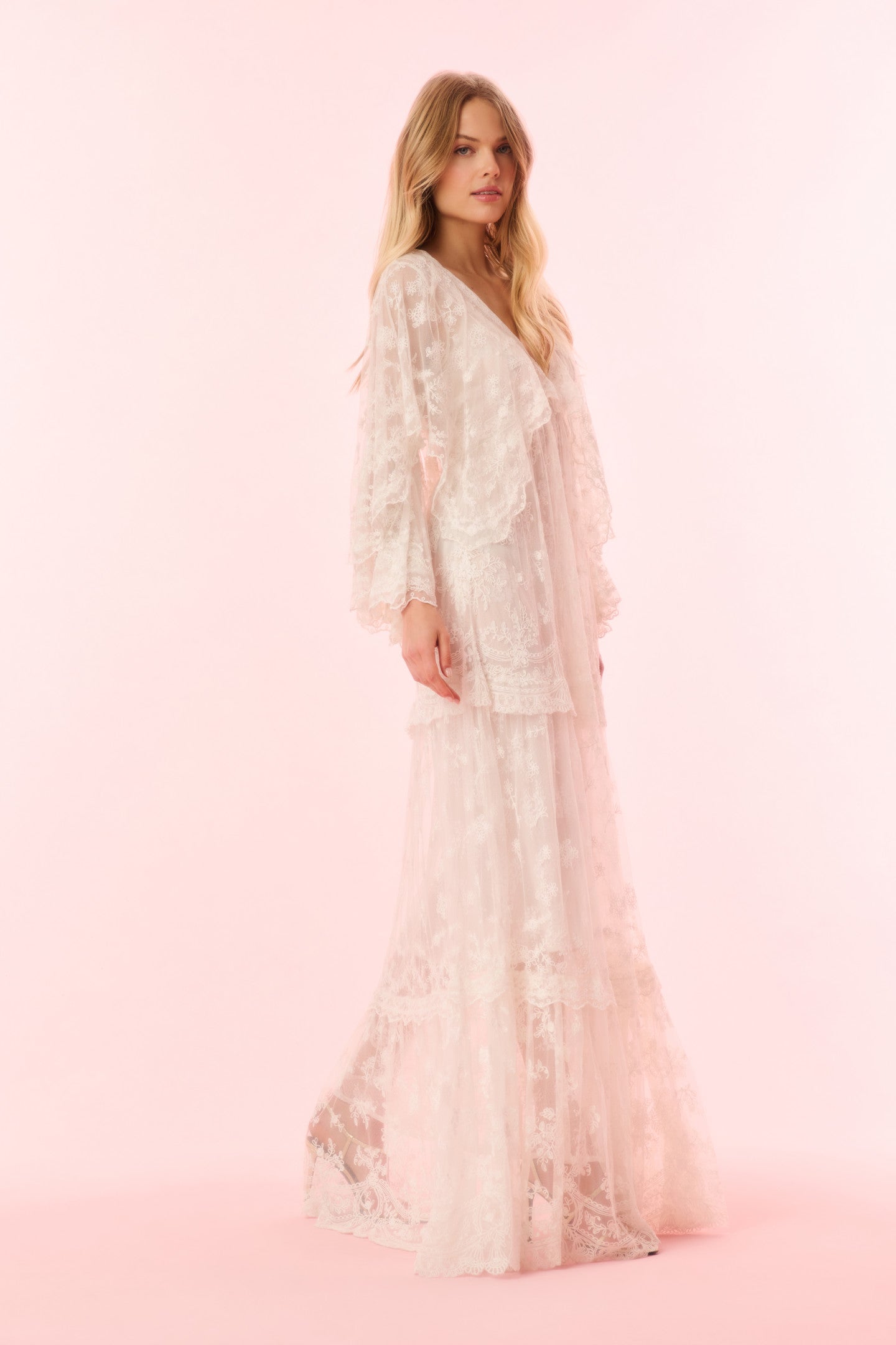 Roylan Lace Mesh Maxi Dress