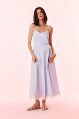 Sandara Cotton Pinstripe Midi Dress