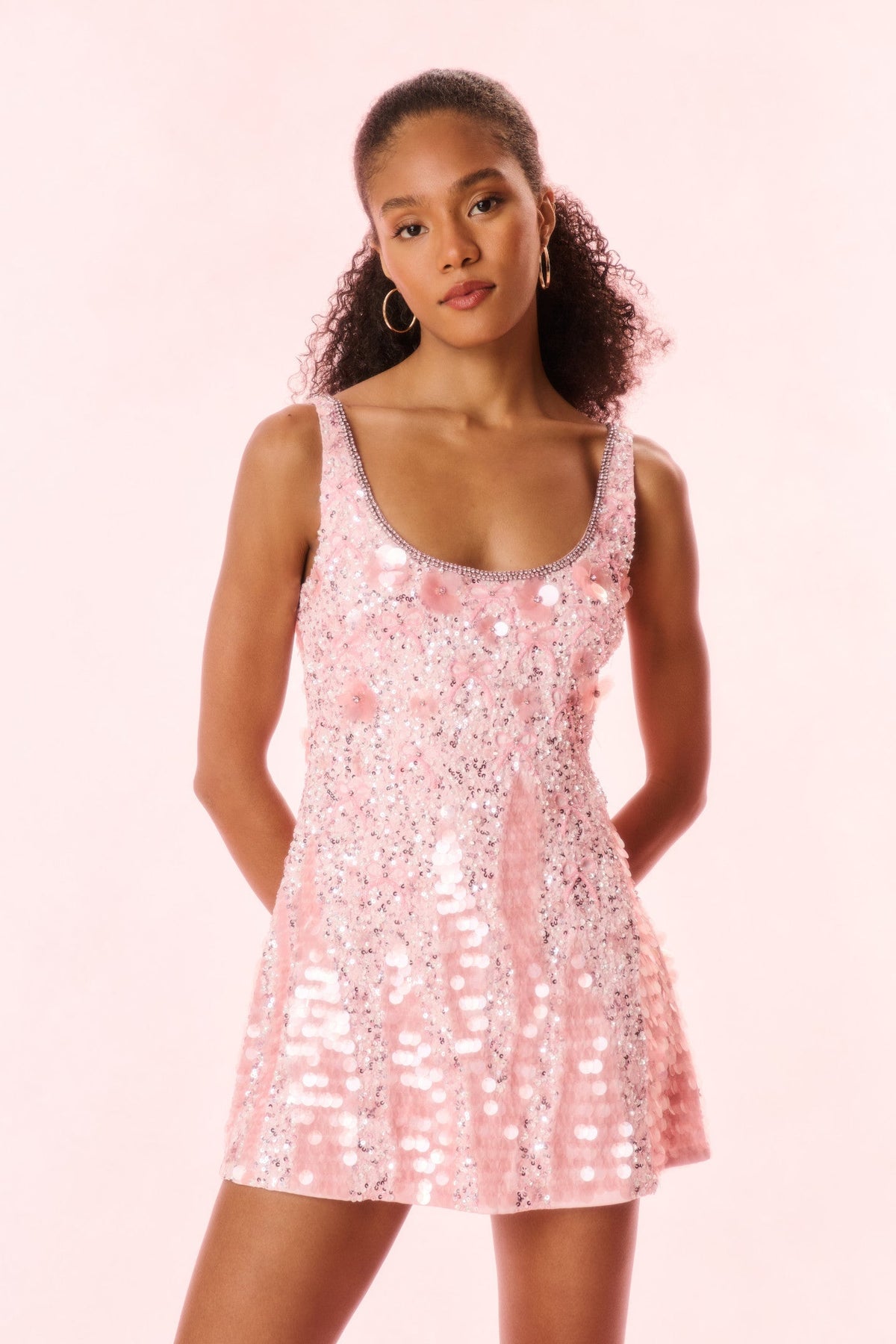 Sarine Beaded Mini Party Dress