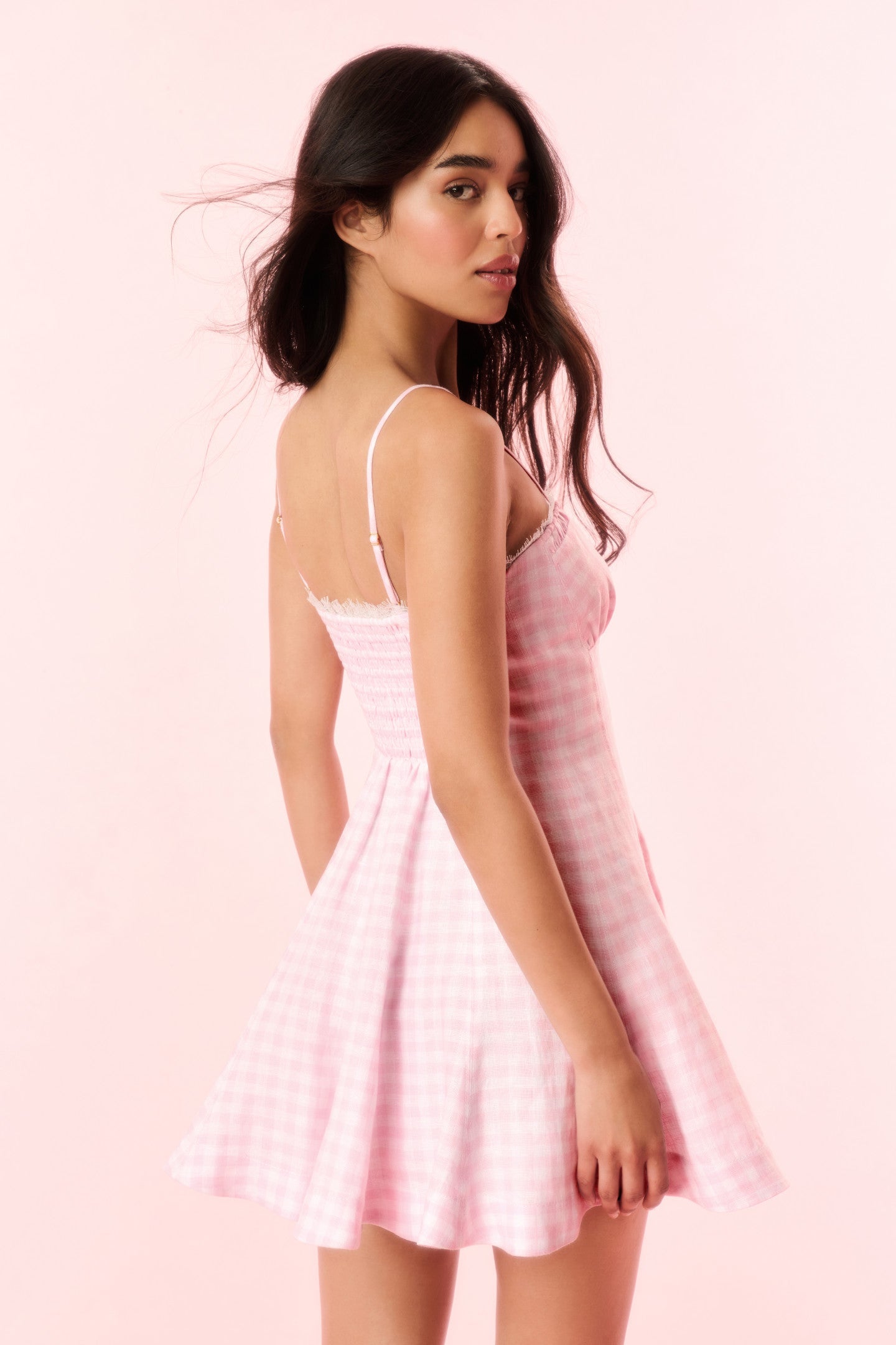 Shai Linen Gingham Mini Dress