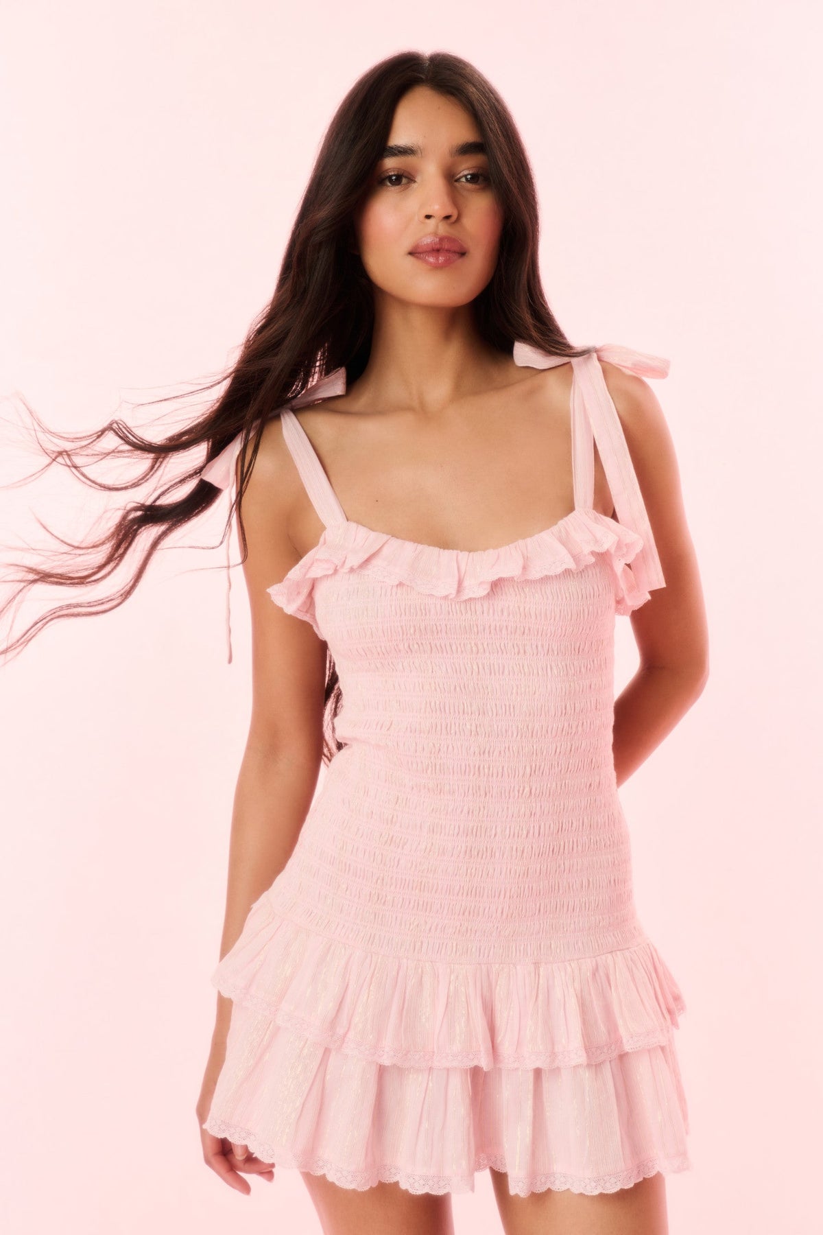 Sherina Cotton Smocked Mini Dress