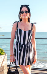 Dolled Up Mini Dress ~ Black and White Barbie™ Stripe